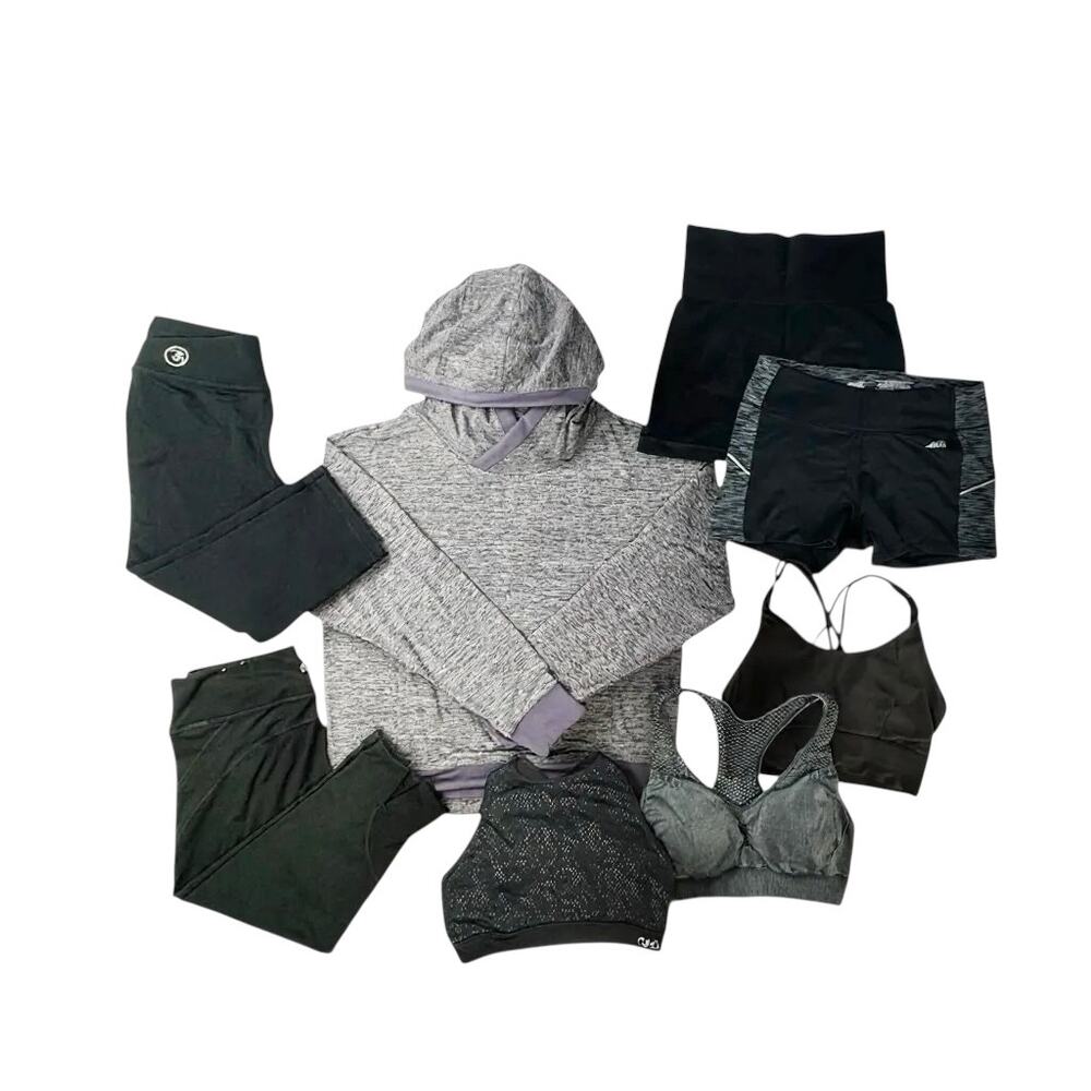 Women’s Medium Activewear Bundle - 8 Pieces - Sports Bras, Leggings & Hoodie